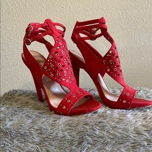 NWOB Red Strappy Heeled Sandals by Just Fab